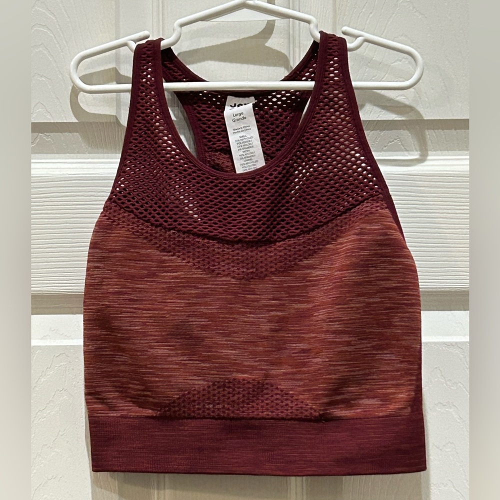 Joy Lab Racerback Seamless Workout Maroon Large LIKE NEW